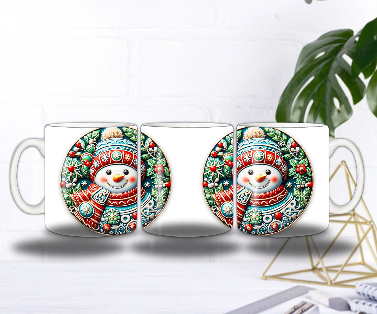 ❄️ Mug Bonhomme de Neige Festif – Écharpe & Bonnet de Noël