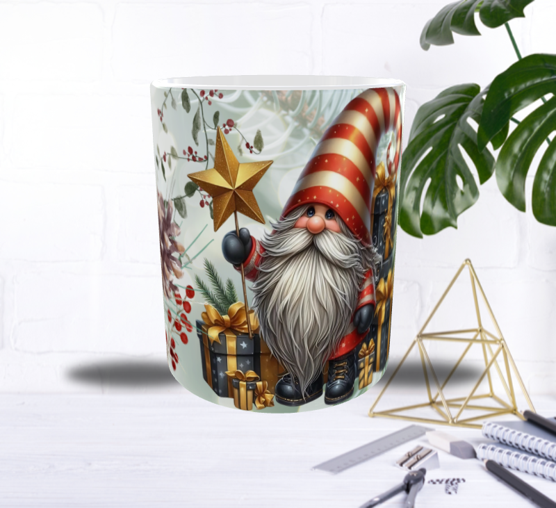 Mug Gnome de Noël & Montagne de Cadeaux – Magie Festive