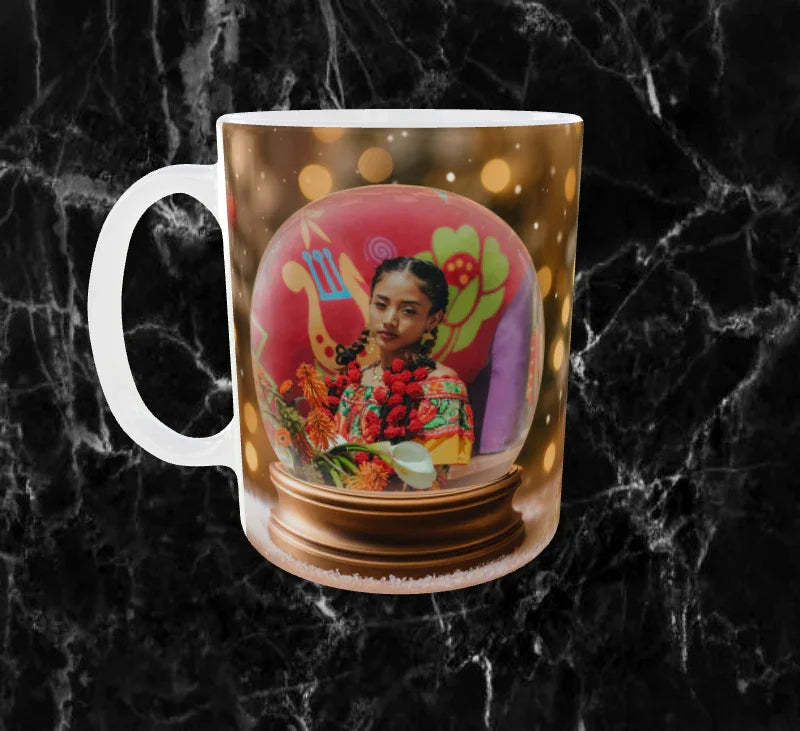 🎁 Mug Souvenirs Enchantés – Vos Photos dans de Magnifiques Boules de Noël