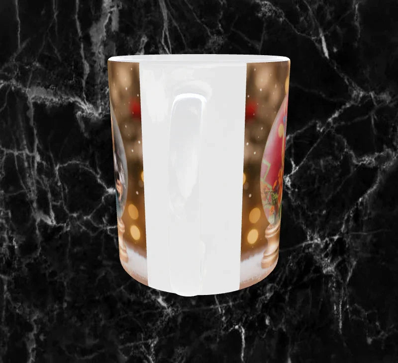 🎁 Mug Souvenirs Enchantés – Vos Photos dans de Magnifiques Boules de Noël