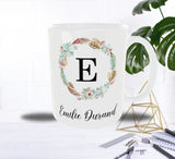 Mug Personnalisé Initiale & Prénom – Couronne Florale Élégante
