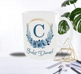 Mug Personnalisé Initiale & Prénom – Couronne Bleue Masculine