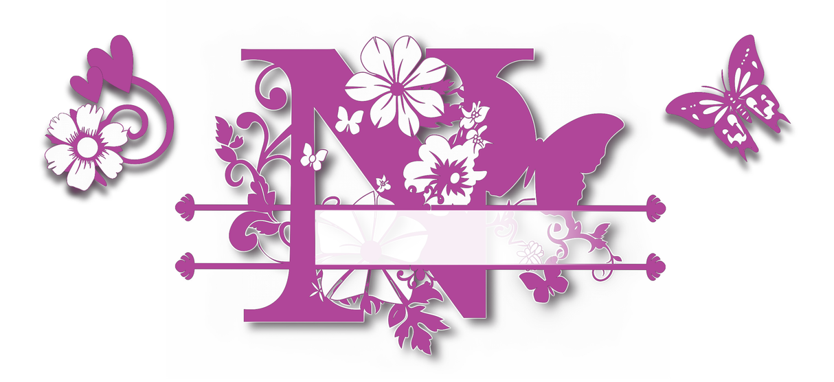 Mug Personnalisé Initiale A–Z – Floral Rose/Violet & Prénom au Choix