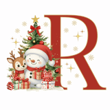 Mug de Noël Personnalisé – Lettre de A à Z avec Bonhomme de Neige & Renne