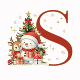 Mug de Noël Personnalisé – Lettre de A à Z avec Bonhomme de Neige & Renne