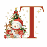 Mug de Noël Personnalisé – Lettre de A à Z avec Bonhomme de Neige & Renne