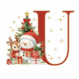 Mug de Noël Personnalisé – Lettre de A à Z avec Bonhomme de Neige & Renne