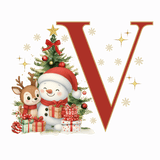 Mug de Noël Personnalisé – Lettre de A à Z avec Bonhomme de Neige & Renne