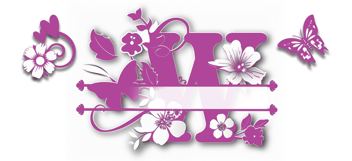 Mug Personnalisé Initiale A–Z – Floral Rose/Violet & Prénom au Choix