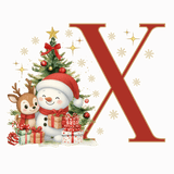 Mug de Noël Personnalisé – Lettre de A à Z avec Bonhomme de Neige & Renne