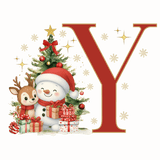 Mug de Noël Personnalisé – Lettre de A à Z avec Bonhomme de Neige & Renne