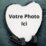 Ardoise Cœur Personnalisée Photo – Sublimation 15x15 cm + Support
