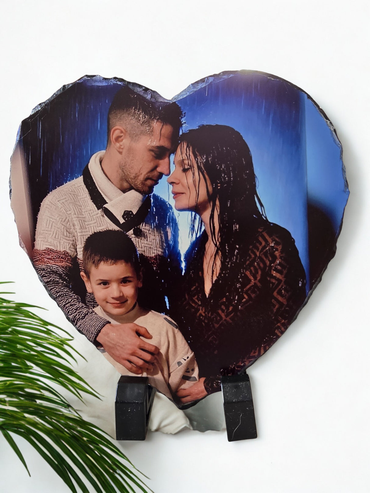 Ardoise Cœur Personnalisée Photo – Sublimation 15x15 cm + Support