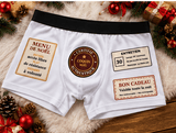 Pas Touche Avant le 25 : Caleçon Rigolo Certifié Coquin, Menu de Noël et Bon Cadeau Sublimation Store