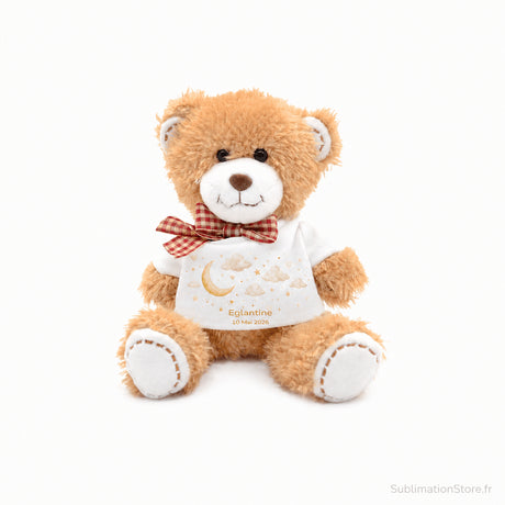 Bradou peluche personnalisée fond blanc cadeau bébé