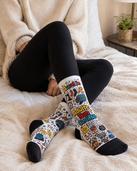 Chaussettes personnalisées "Adulte Non Certifié" – prénom sur mesure Sublimation Store
