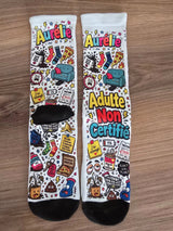 Chaussettes personnalisées "Adulte Non Certifié" – prénom sur mesure Sublimation Store