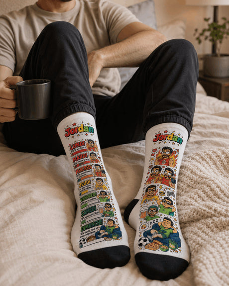 Chaussettes personnalisées "Humeur de la Semaine" Homme – prénom sur mesure Sublimation Store
