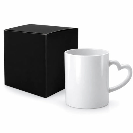 Coffret cadeau noir et mug cœur