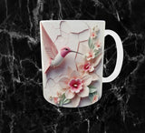 🌸 Mug Sublimation Colibri – Design Rose & Fleurs Raffinées