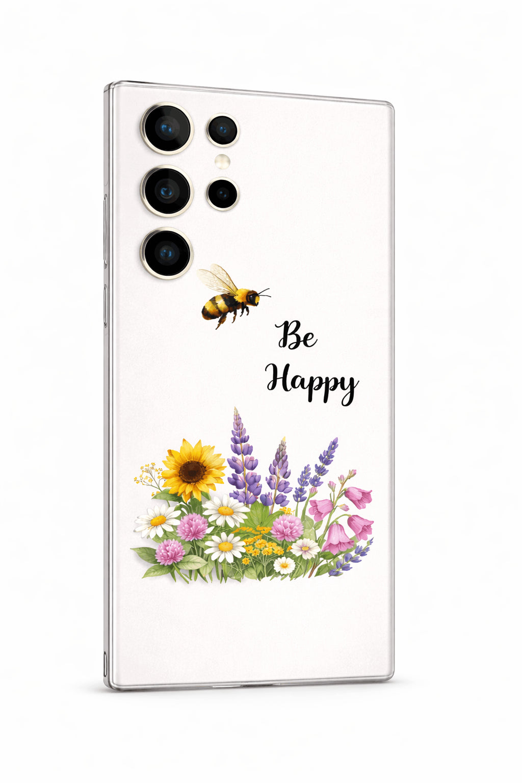 Coque Téléphone Be Happy – Abeille Florale Colorée Sublimation Store
