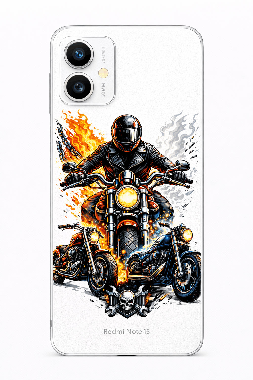 coque telephone motard biker motos flammes xiaomi