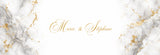 Design distributeur de savon personnalisé décor marbre et or – prénoms couple en calligraphie dorée