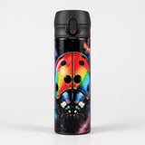 Gourde isotherme coccinelle arc-en-ciel galaxie 450 ml, vue de face