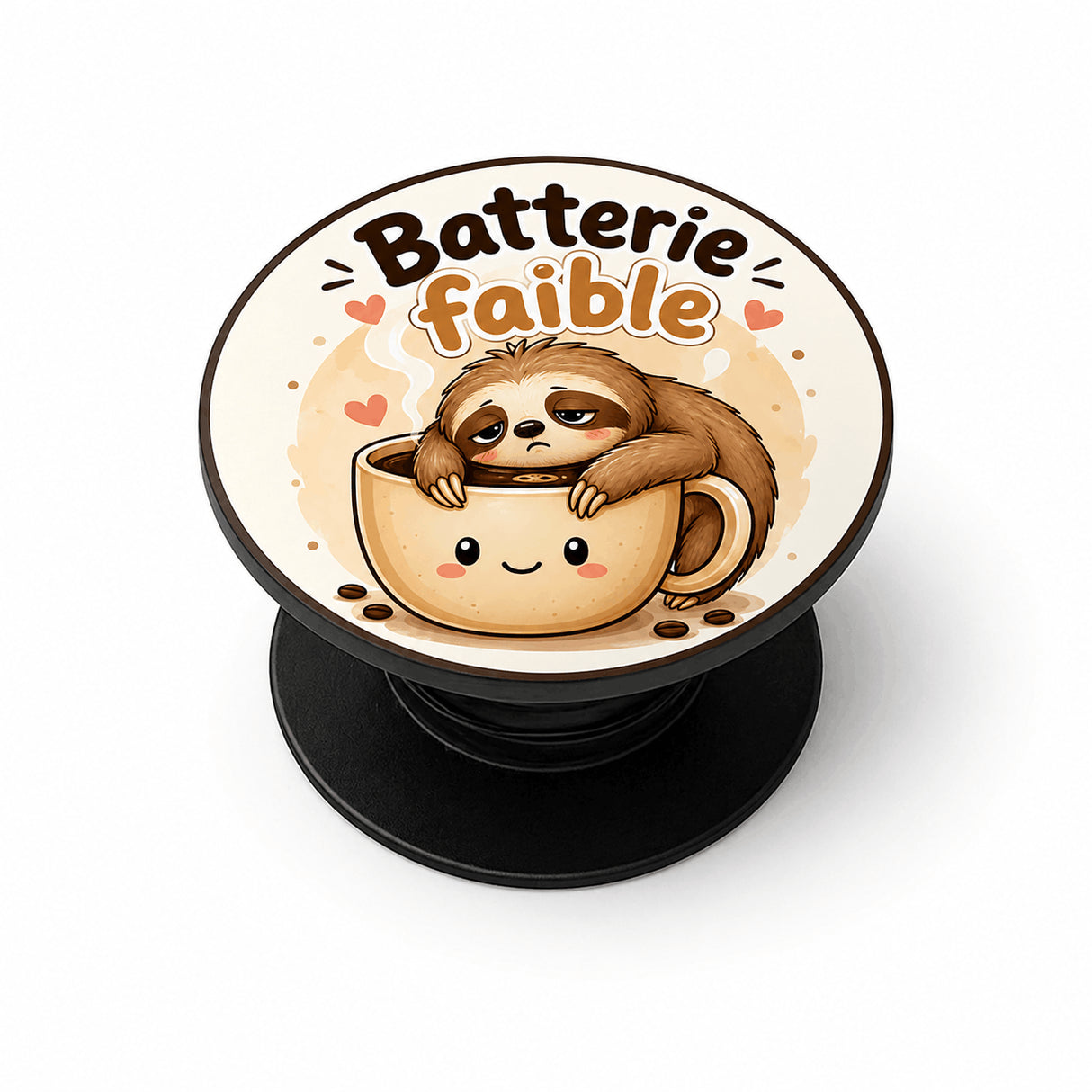 grip coque téléphone batterie faible paresseux kawaii sublimation haute définition vue produit