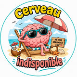 grip coque téléphone cerveau indisponible cerveau cartoon plage transat sublimation