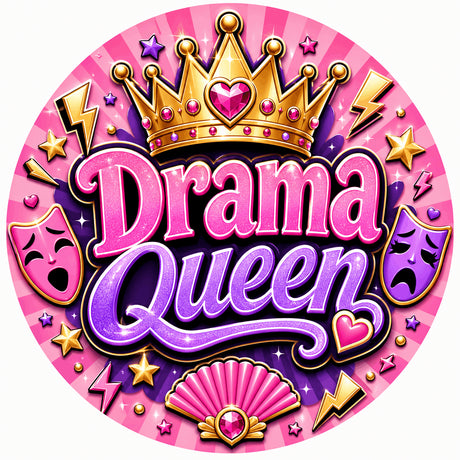 grip coque téléphone drama queen couronne dorée pailletée rose violet masques théâtre sublimation