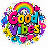 grip coque téléphone good vibes pop art arc-en-ciel multicolore sublimation