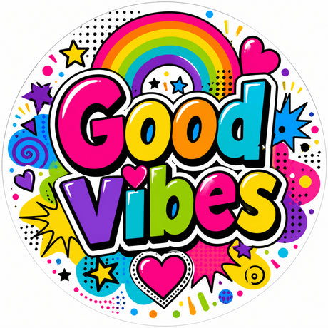 grip coque téléphone good vibes pop art arc-en-ciel multicolore sublimation