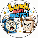 grip coque téléphone lundi non merci réveil et café cartoon humoristique sublimation