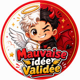 grip coque téléphone mauvaise idée validée ange démon cartoon rouge blanc sublimation