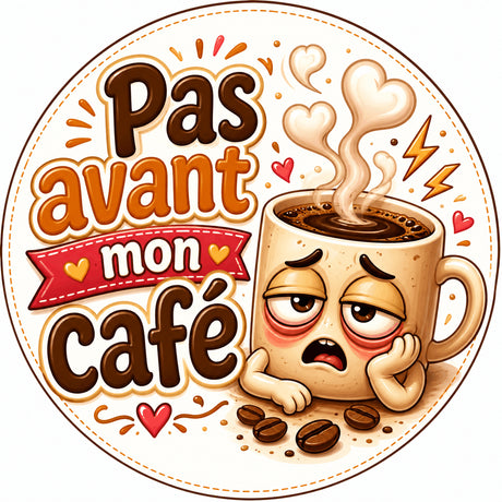 grip coque téléphone pas avant mon café design tasse cartoon humoristique sublimation