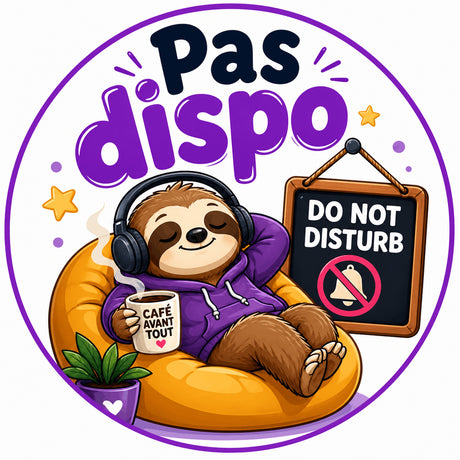 grip coque téléphone pas dispo paresseux do not disturb cartoon cosy sublimation