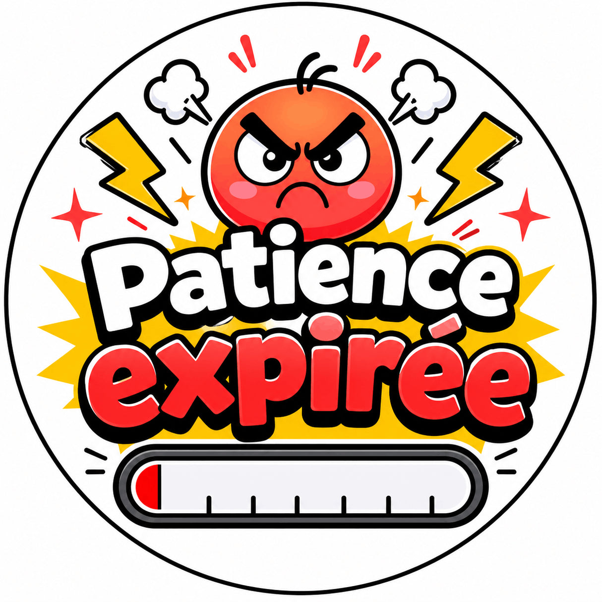 grip coque téléphone patience expirée emoji rouge colère jauge vide cartoon sublimation