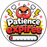 grip coque téléphone patience expirée emoji rouge colère jauge vide cartoon sublimation