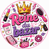 grip coque téléphone reine du bazar design girly rose violet couronne dorée sublimation