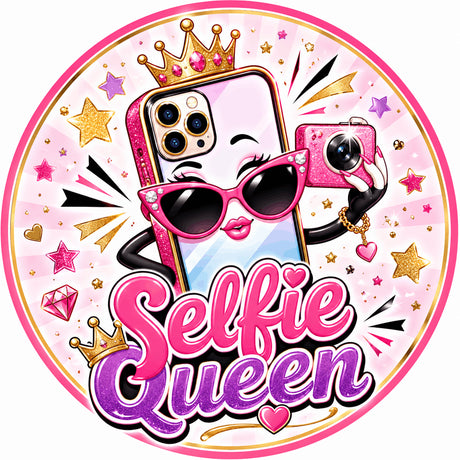 grip coque téléphone selfie queen smartphone couronné glamour rose pailleté sublimation