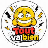 grip coque téléphone tout va bien emoji sourire forcé cartoon humoristique sublimation