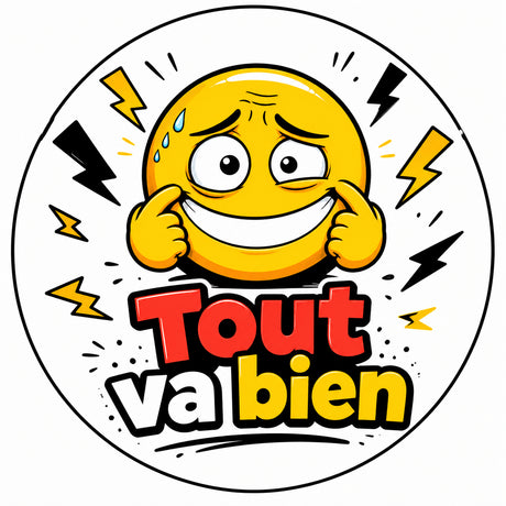 grip coque téléphone tout va bien emoji sourire forcé cartoon humoristique sublimation