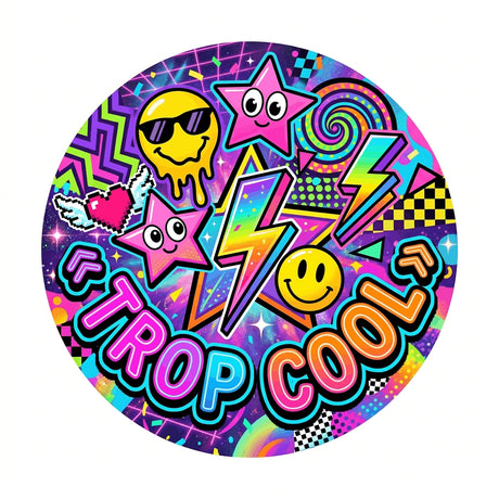 grip coque téléphone trop cool neon rétro Y2K étoiles kawaii smiley sublimation