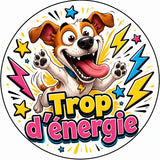 grip coque téléphone trop d'énergie chien survolté cartoon coloré éclairs sublimation