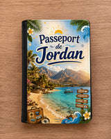 Housse de Passeport Personnalisée – Évasion Tropicale & Aventure – Prénom Inclus Sublimation Store