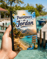 Housse de Passeport Personnalisée – Évasion Tropicale & Aventure – Prénom Inclus Sublimation Store
