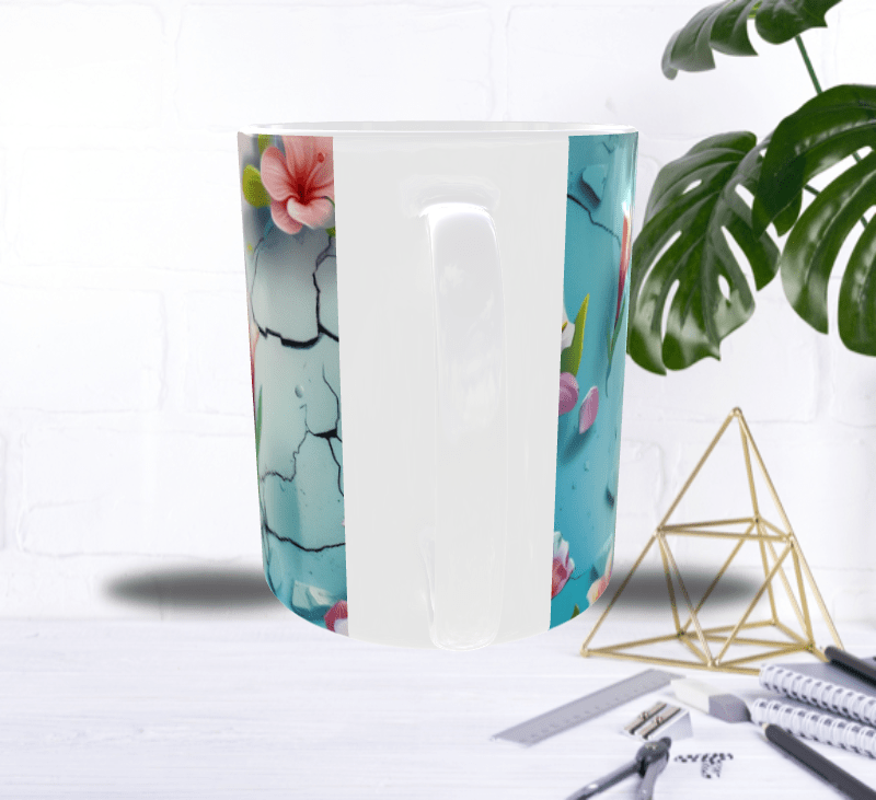 Mug Licorne Joyeuse 3D – Licorne Colorée Traversant un Mur Éclaté