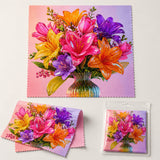 Lingette lunette bouquet de lys multicolore grand format et pack de plusieurs