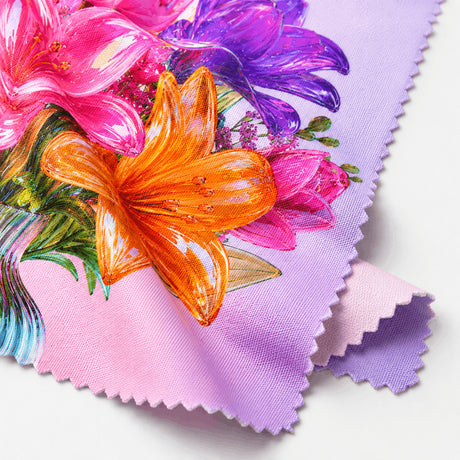 Gros plan microfibre lingette lunette bouquet de lys multicolore